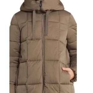 SAVE THE DUCK LOG FLARED DOWN JACKET ALENA. In muddy grey/NWOT. M
